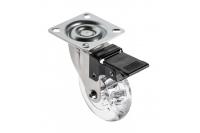 GTV МЕБЕЛЬНОЕ КОЛЁСИКО, С ТОРМОЗОМ BRAZYLIA, D-75MM, ЦВЕТ ПРОЗРАЧНЫЙ